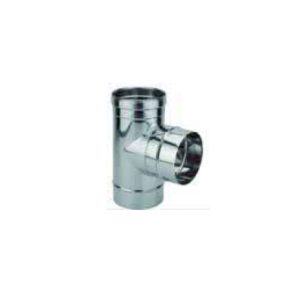 Te 90° Conducto Humos Pellet Ø80mm Inox | CalorManía Te 90° Conducto Humos Pellet Ø80mm Inox