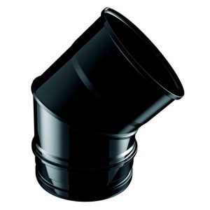 Codo 45° Conducto Humos Pellet Ø80mm Inox Negro | CalorManía Codo 45° Conducto Humos Pellet Ø80mm Inox Negro
