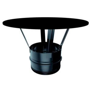 Sombrerete Anti-lluvia Pellet Ø80mm Inox Negro | CalorManía Sombrerete Anti-lluvia Pellet Ø80mm Inox Negro