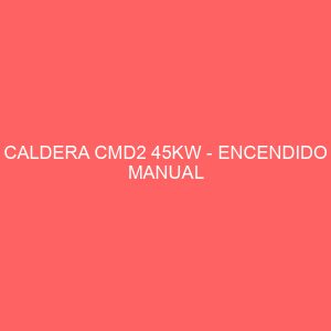 CALDERA CMD2 45KW - ENCENDIDO MANUAL