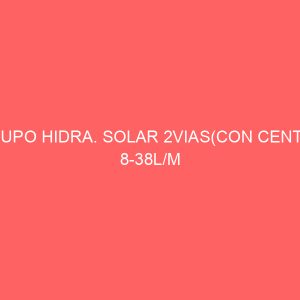 GRUPO HIDRA. SOLAR 2VIAS(CON CENTR.) 8-38L/M -GRUNDFOS 25/70
