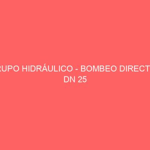 GRUPO HIDRÁULICO - BOMBEO DIRECTO - DN 25 GRUNDFOS 25/7