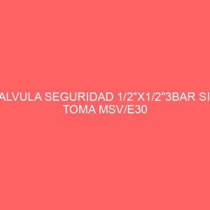 VALVULA SEGURIDAD 1/2"X1/2"3BAR SIN TOMA MSV/E30